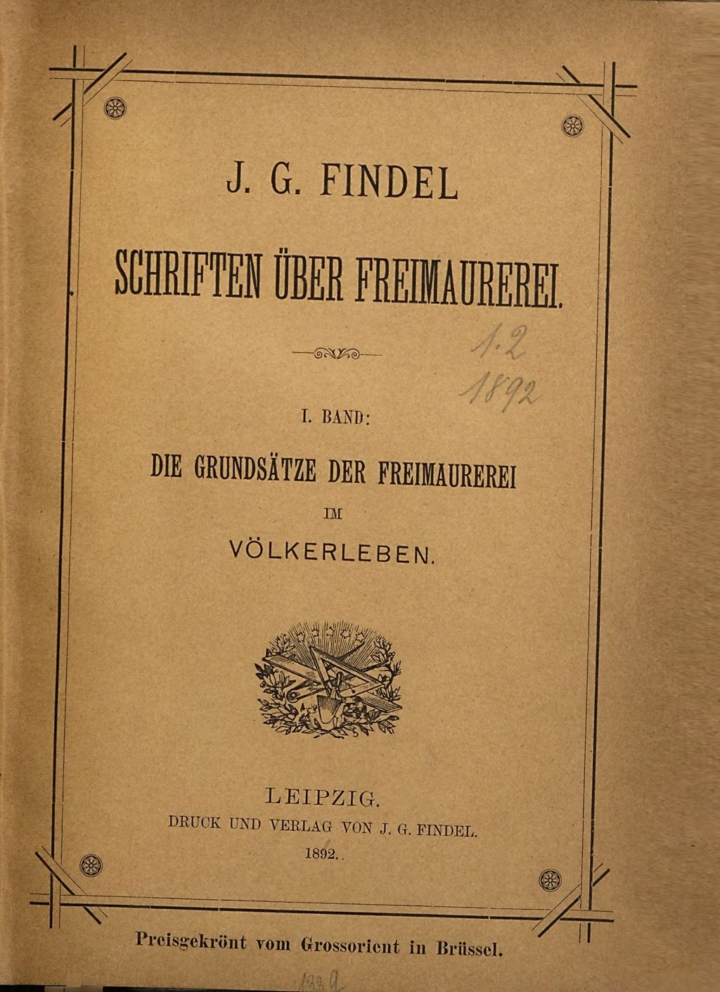 Cover of Schriften über Freimaurerei . 1