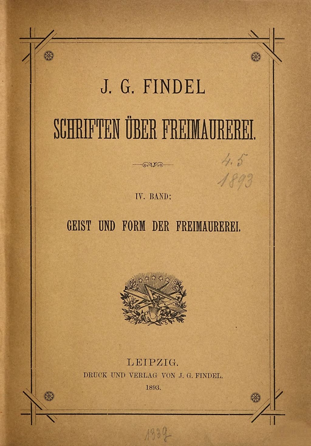 Cover of Schriften über Freimaurerei . 4