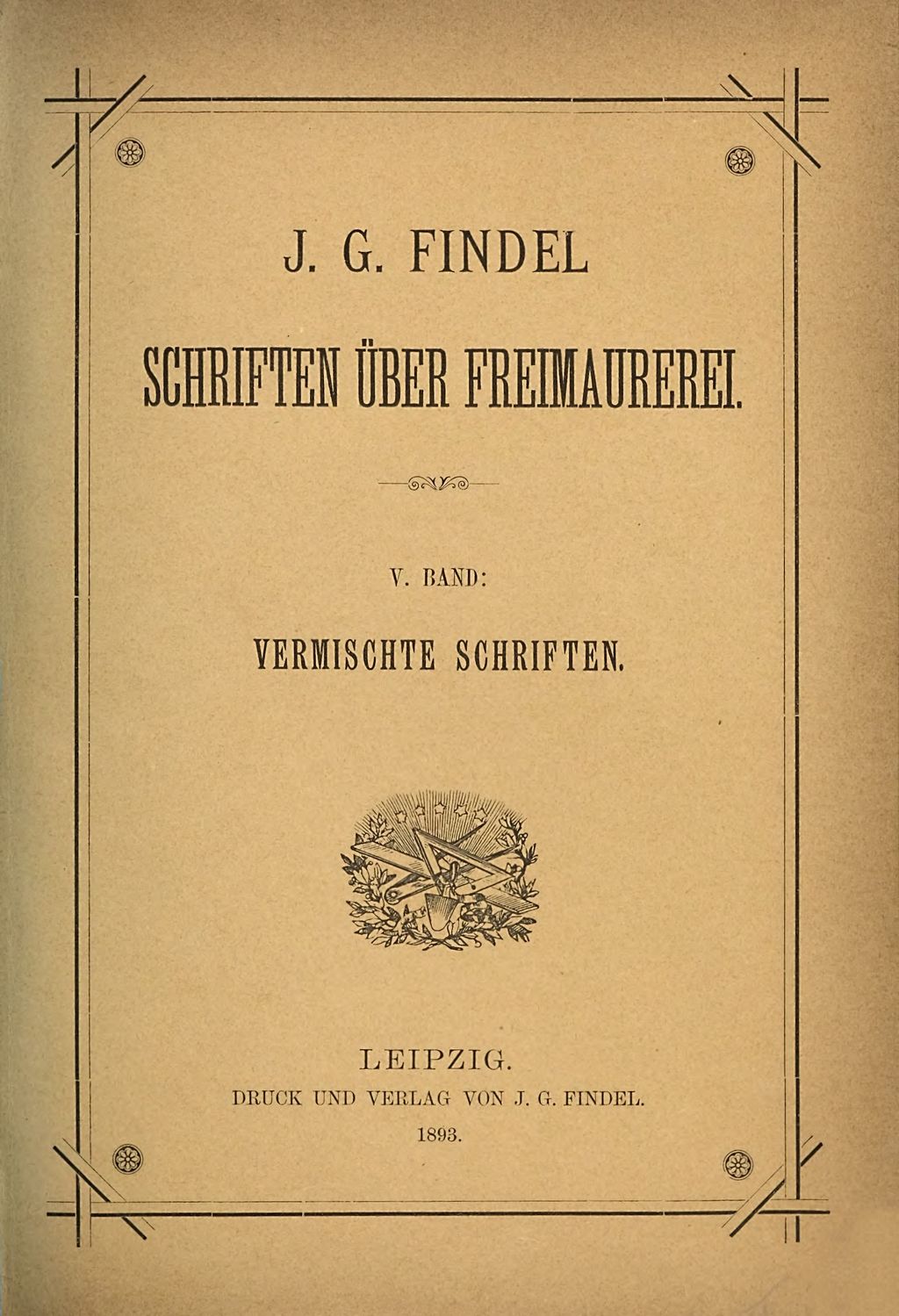 Cover of Schriften über Freimaurerei . 5