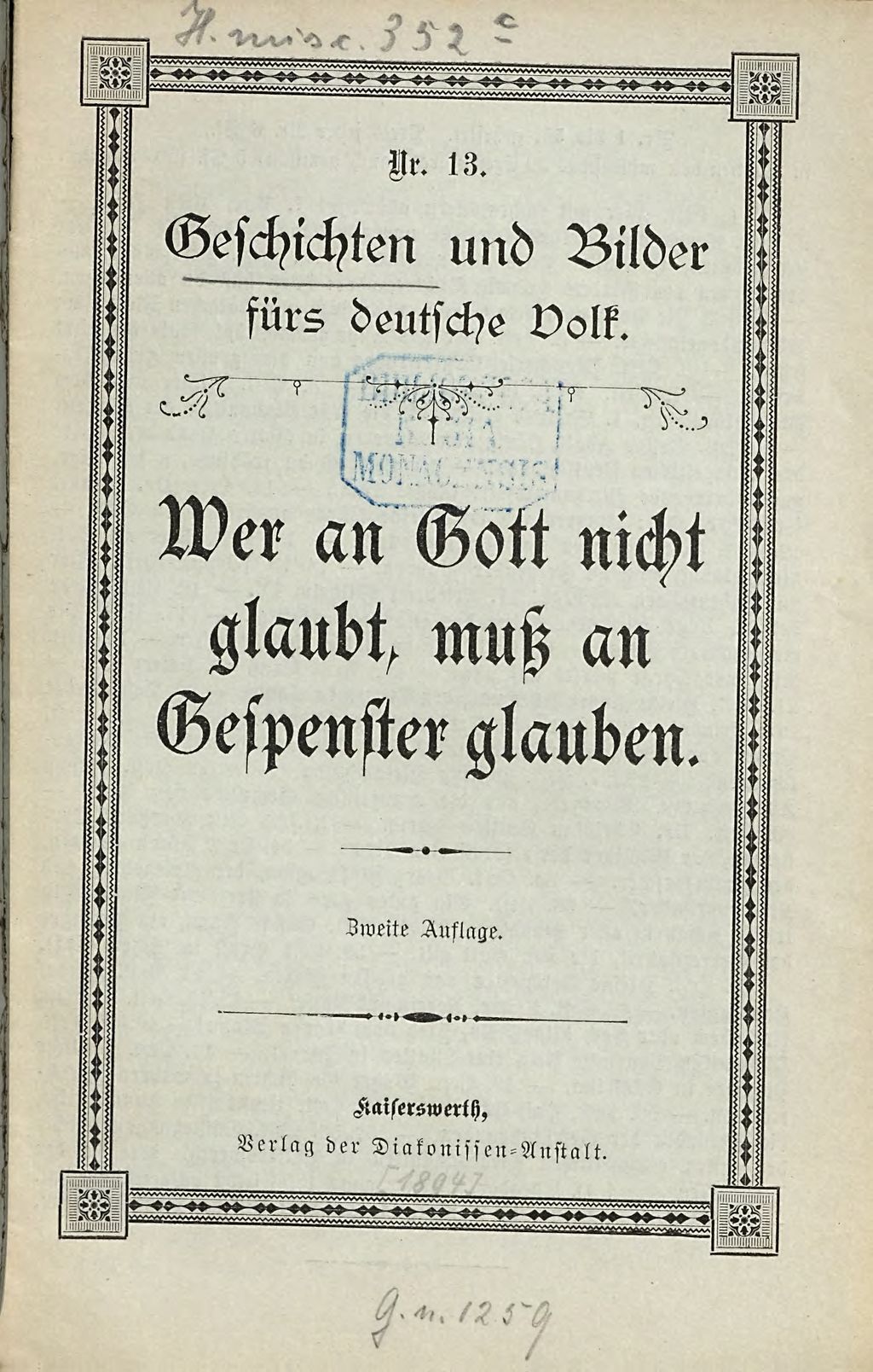 Cover of Wer an Gott nicht glaubt, muss an Gespenster glauben