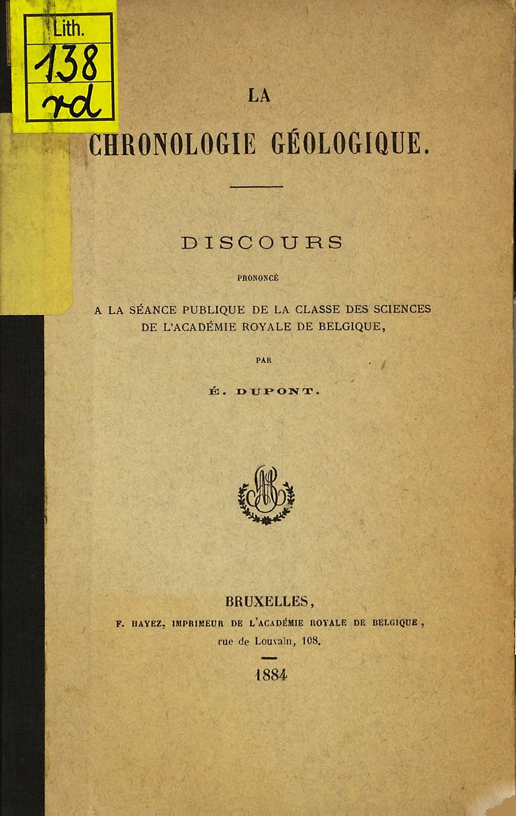 Cover of La Chronologie Géologique