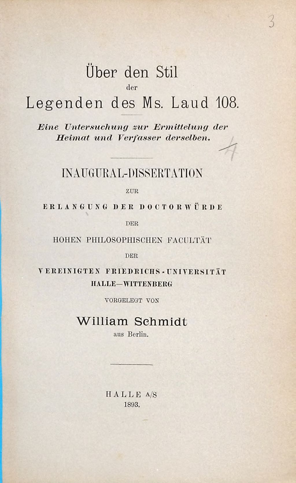 Cover of Über den Stil der Legenden des Ms. Laud 108