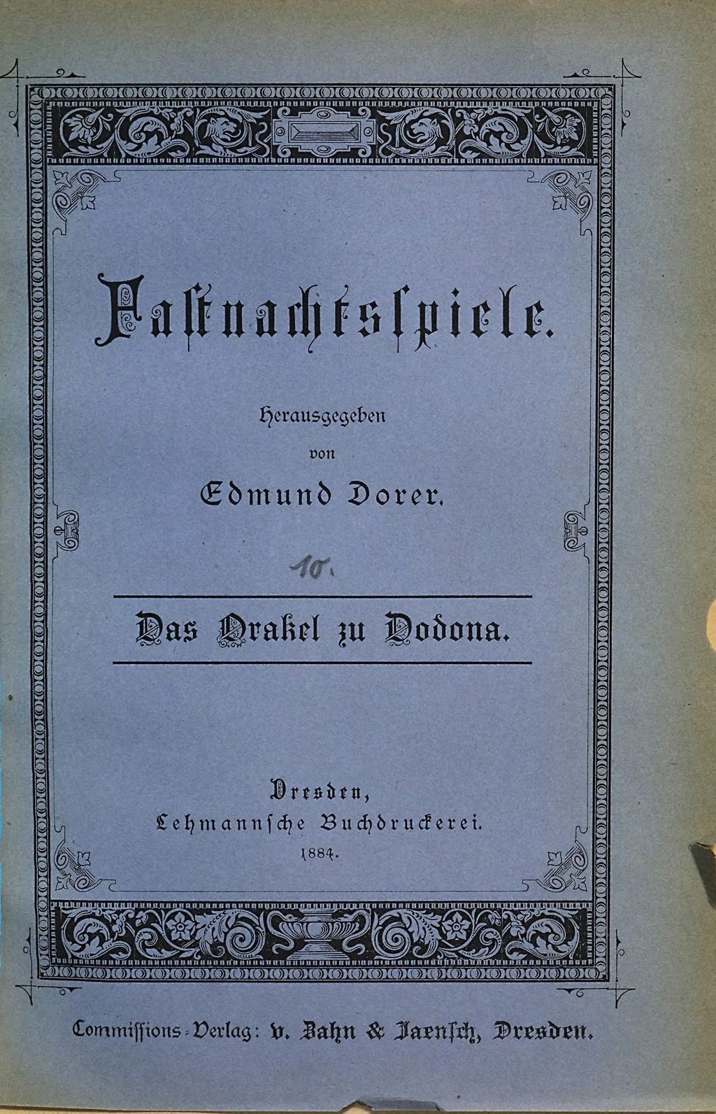 Cover of Das Orakel zu Dodona