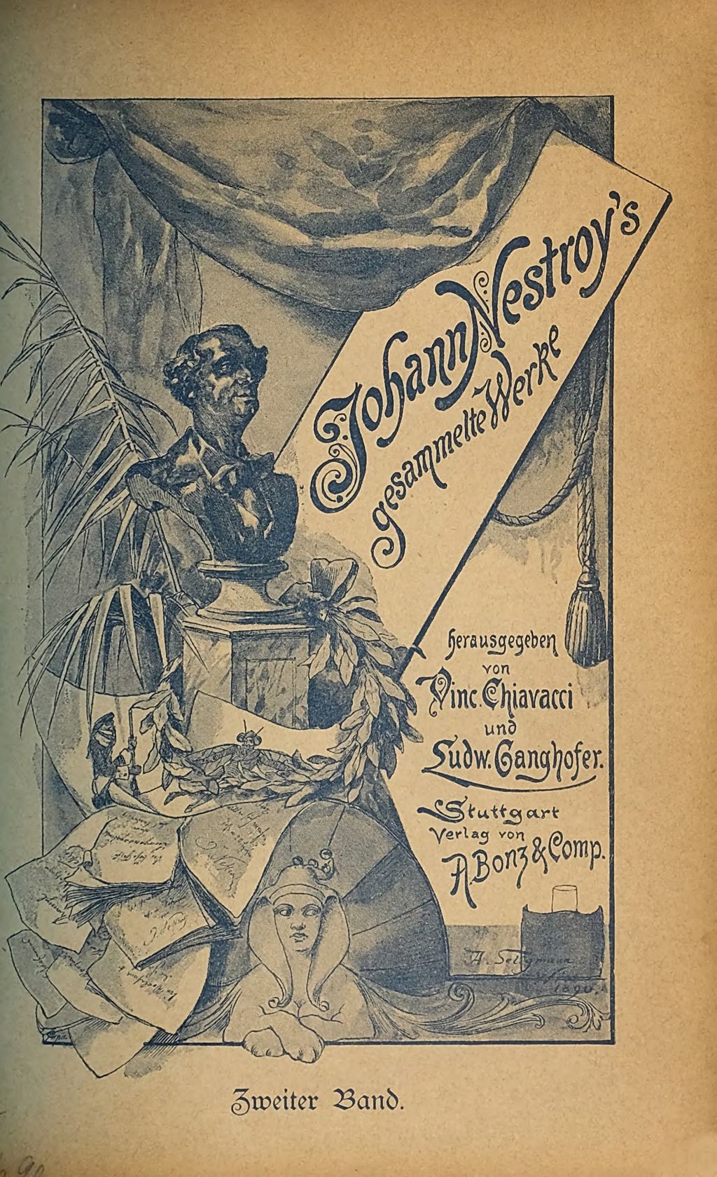 Cover of Johann Nestroy's gesammelte Werke. 2