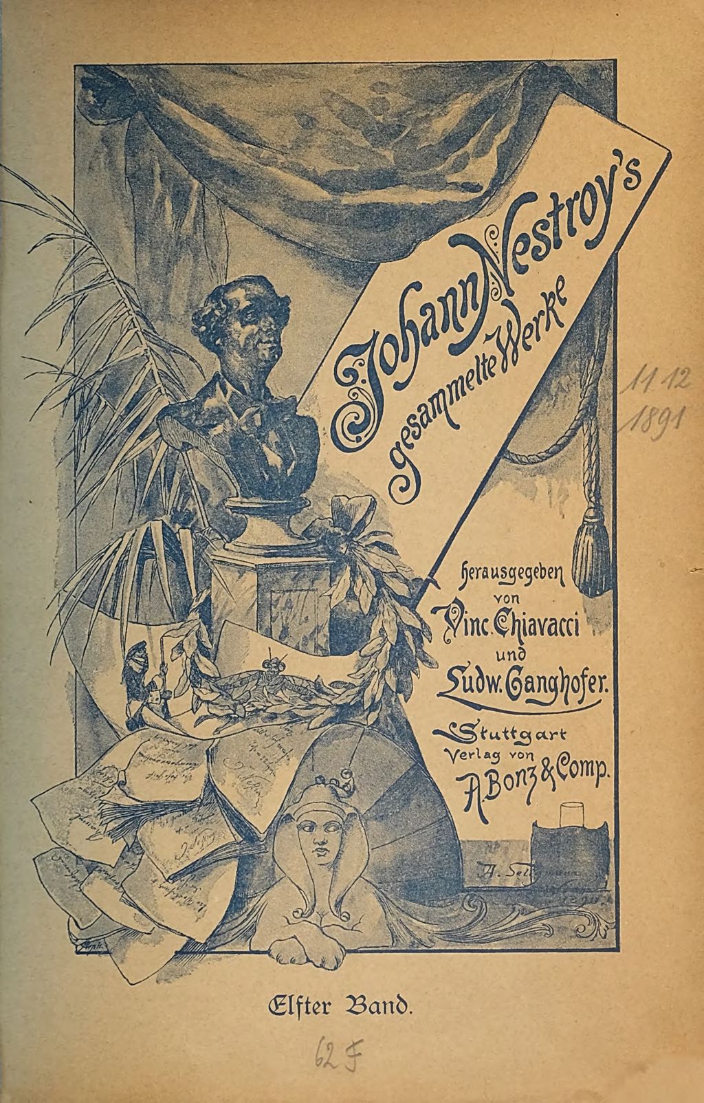 Cover of Johann Nestroy's gesammelte Werke. 11