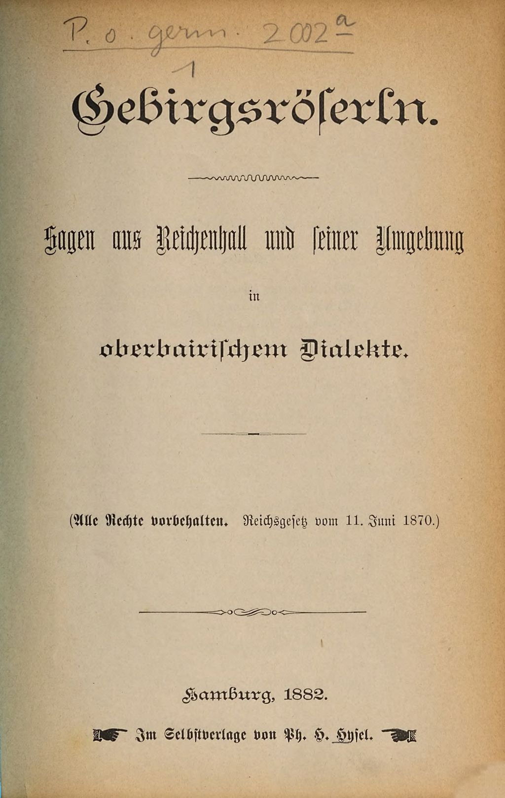 Cover of Gebirgsröserln
