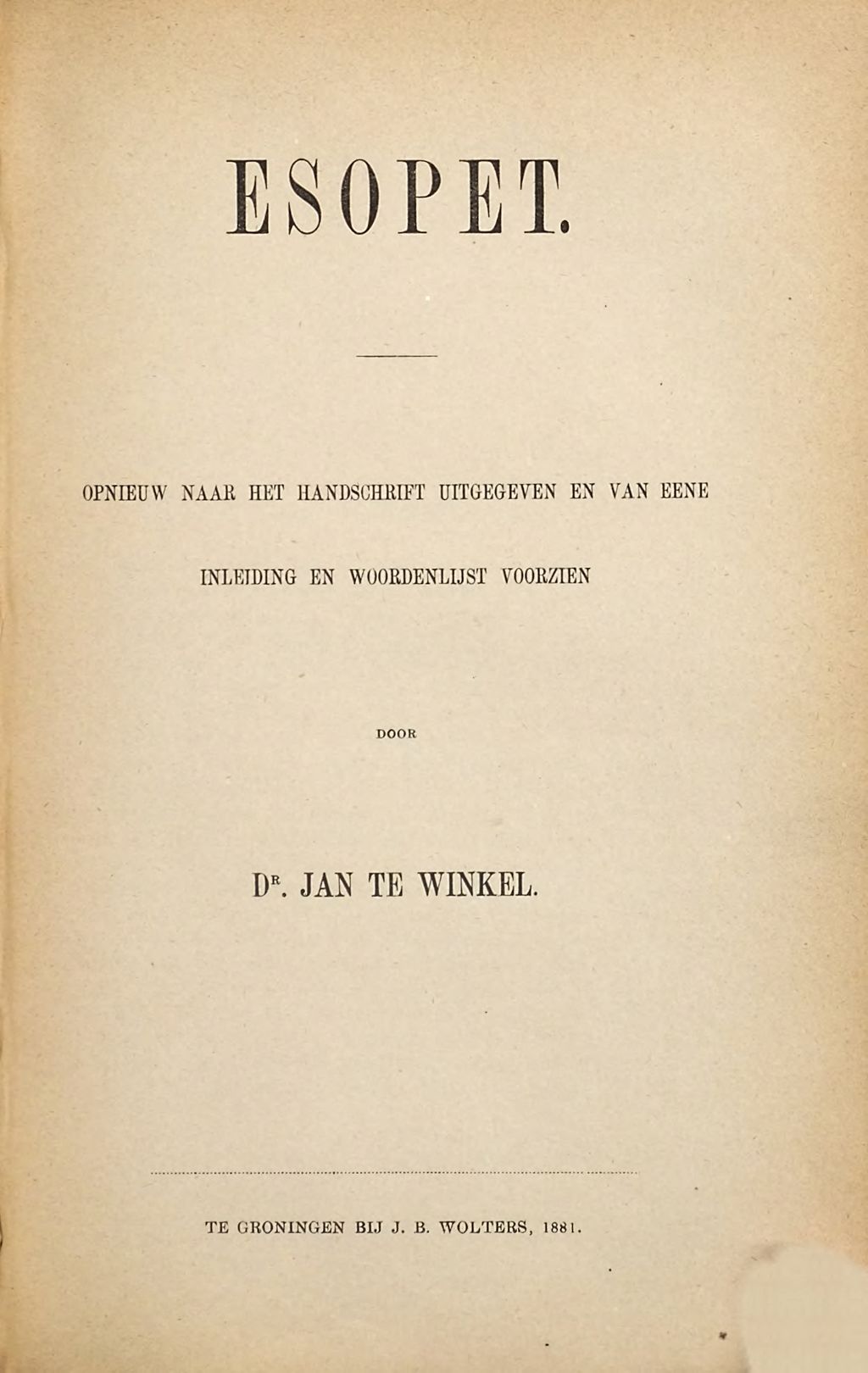 Cover of Esopet