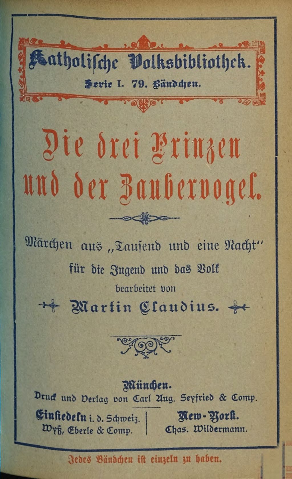 Cover of Märchen aus "Tausend und eine Nacht"