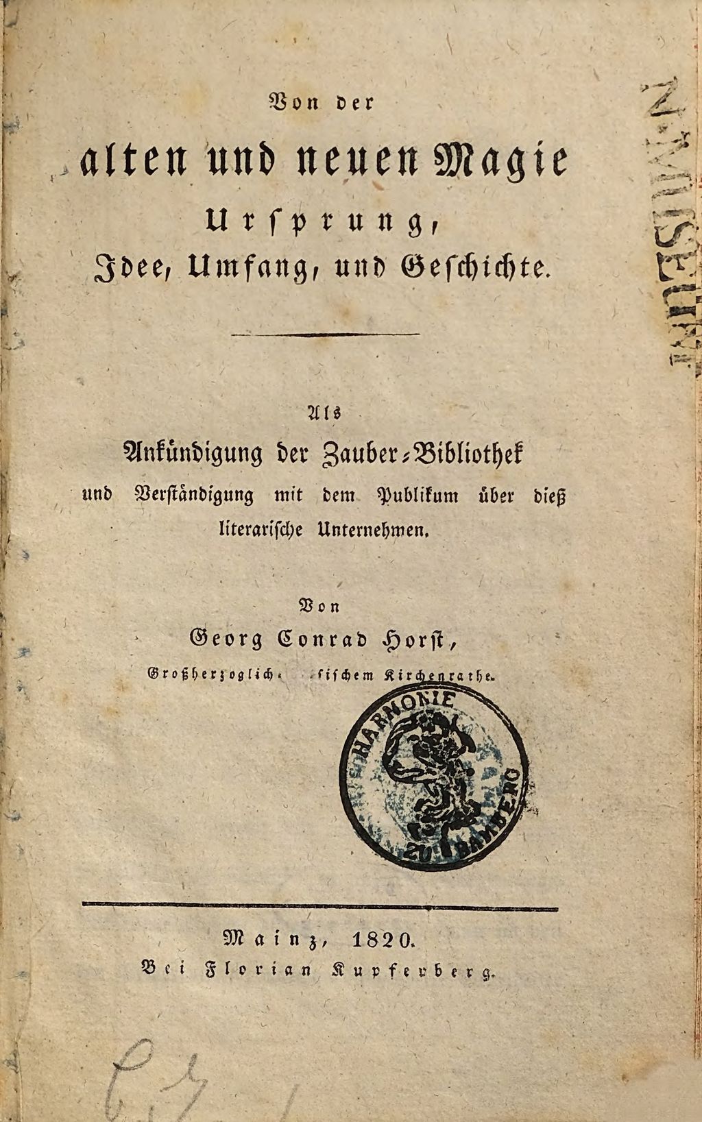 Cover of Von der alten und neuen Magie