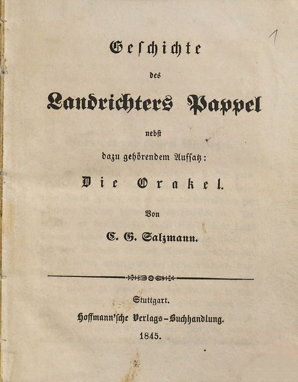 Cover of Geschichte des Landrichters Pappel