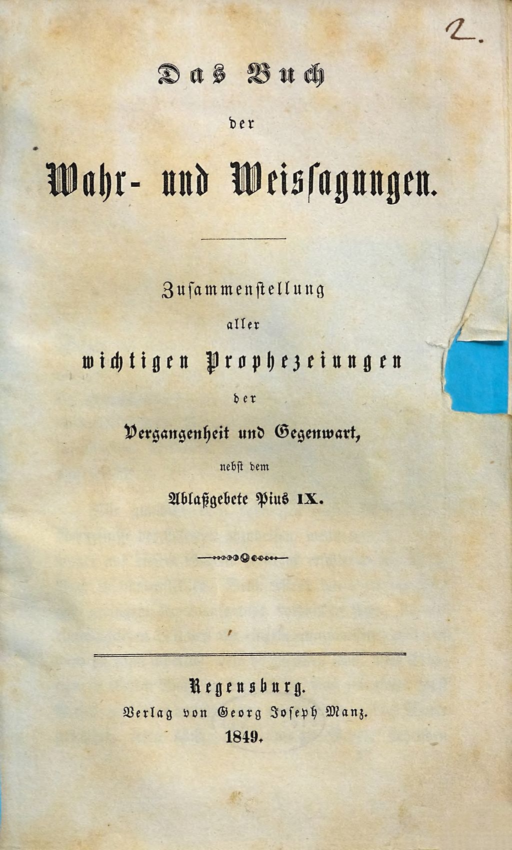 Cover of Das Buch der Wahr- und Weissagungen