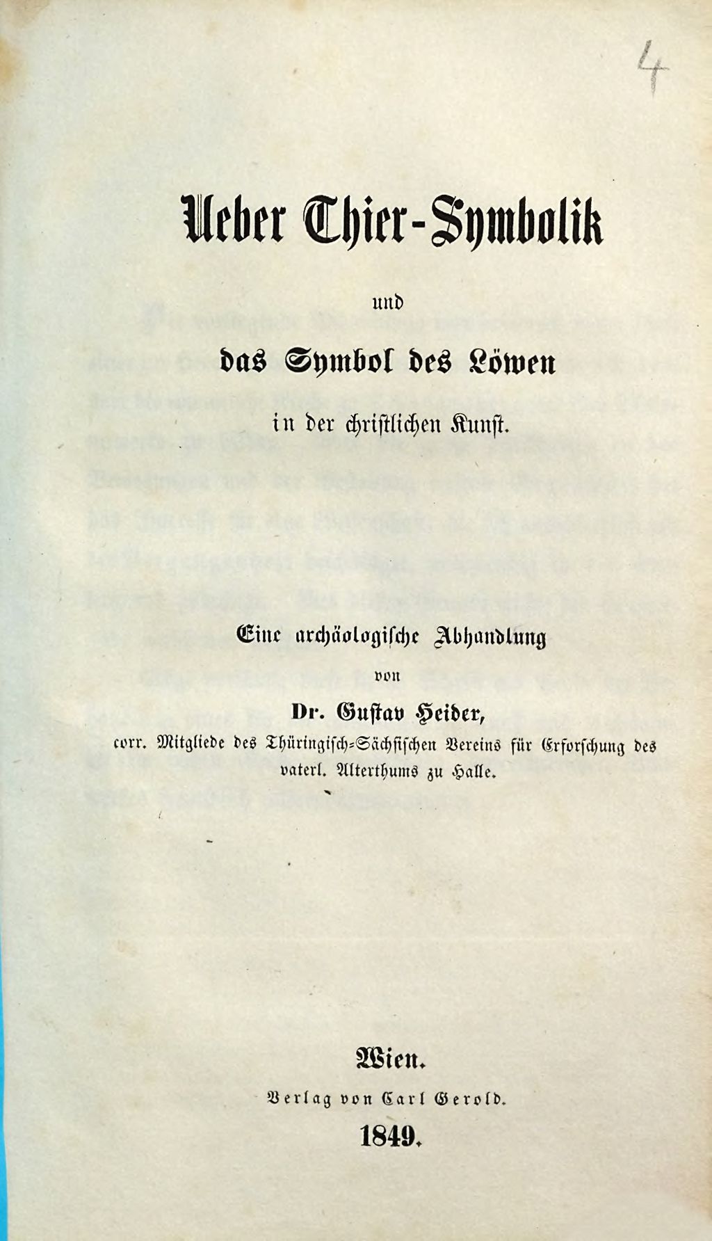 Cover of Ueber Thier- Symbolik und das Symbol des Löwen in der christlichen Kunst