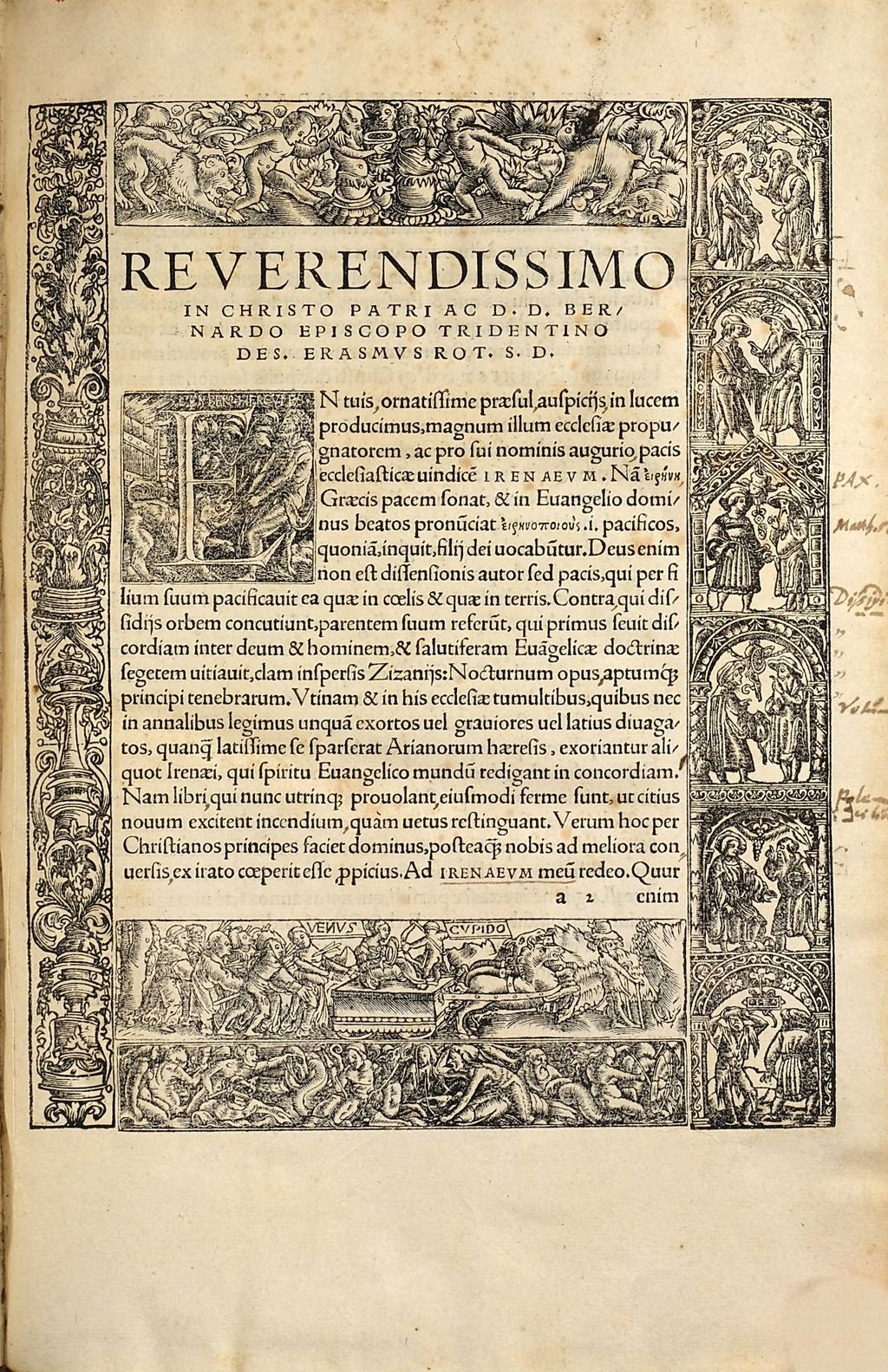 Cover of Opvs Ervditissimvm Divi Irenaei Episcopi Lvgdvnensis In Qvinqve Libros Digestum, in quibus mire retegit & confutat ueterum haereseon impias ac portentosas opiniones