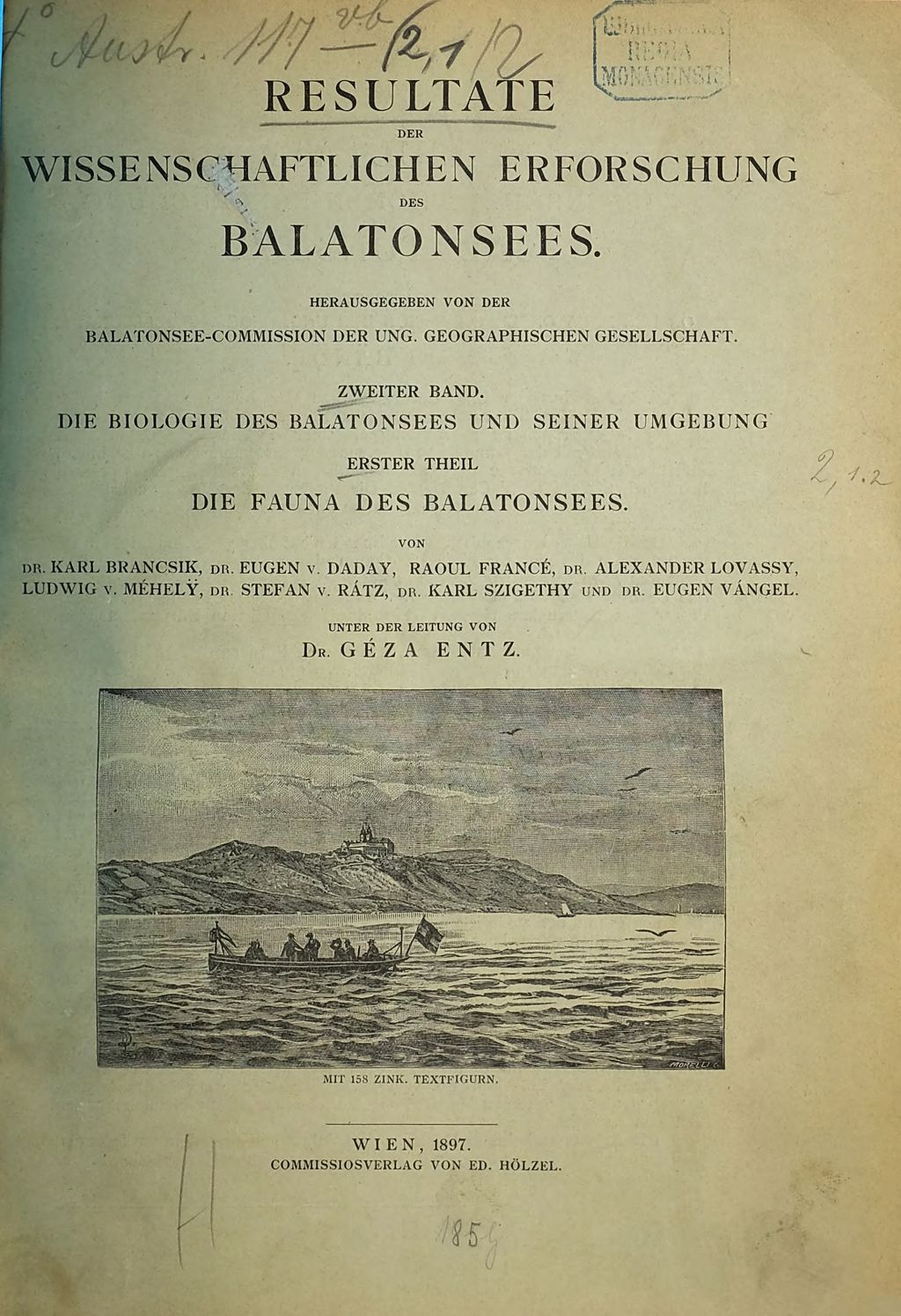 Cover of Resultate der wissenschaftlichen Erforschung des Balatonsees. 2. Band, Die Biologie des Balatonsees und seiner Umgebung