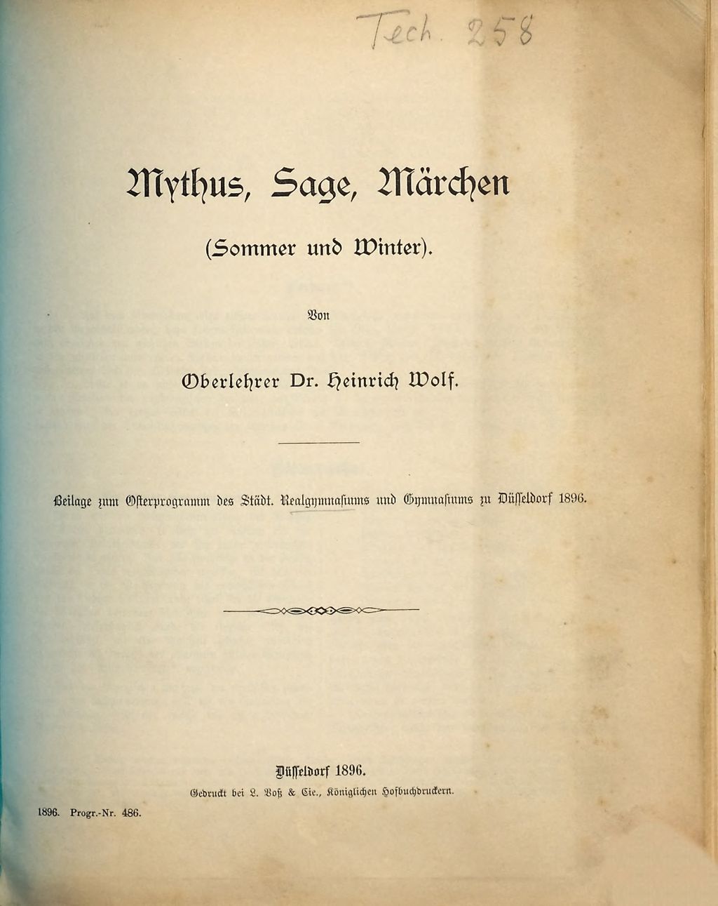 Cover of Mythus, Sage, Märchen
