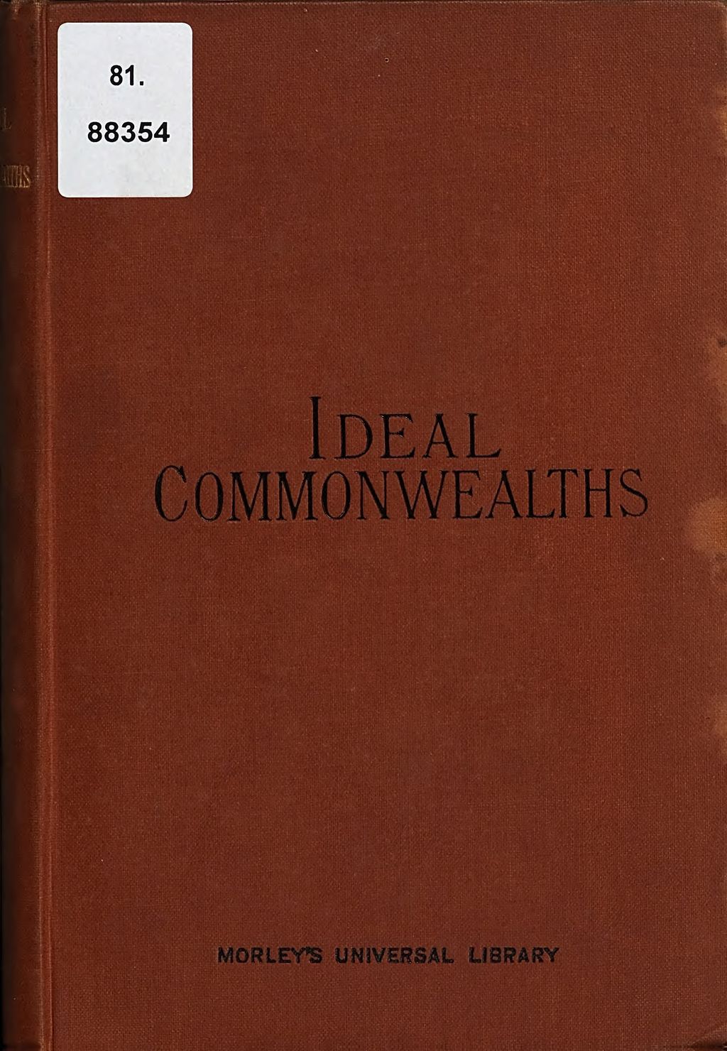 Cover of Ideal Commonwealths