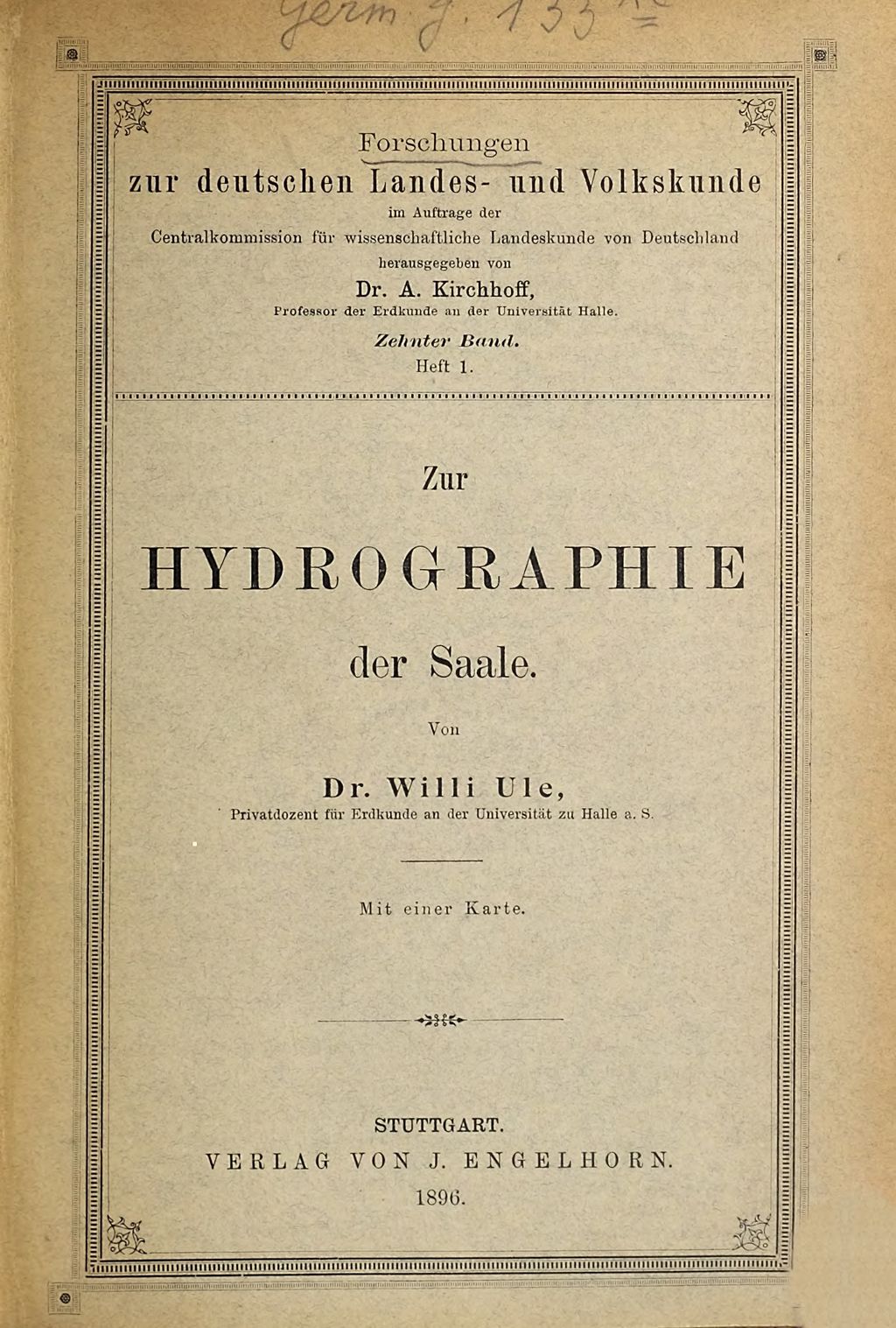 Cover of Zur Hydrographie der Saale