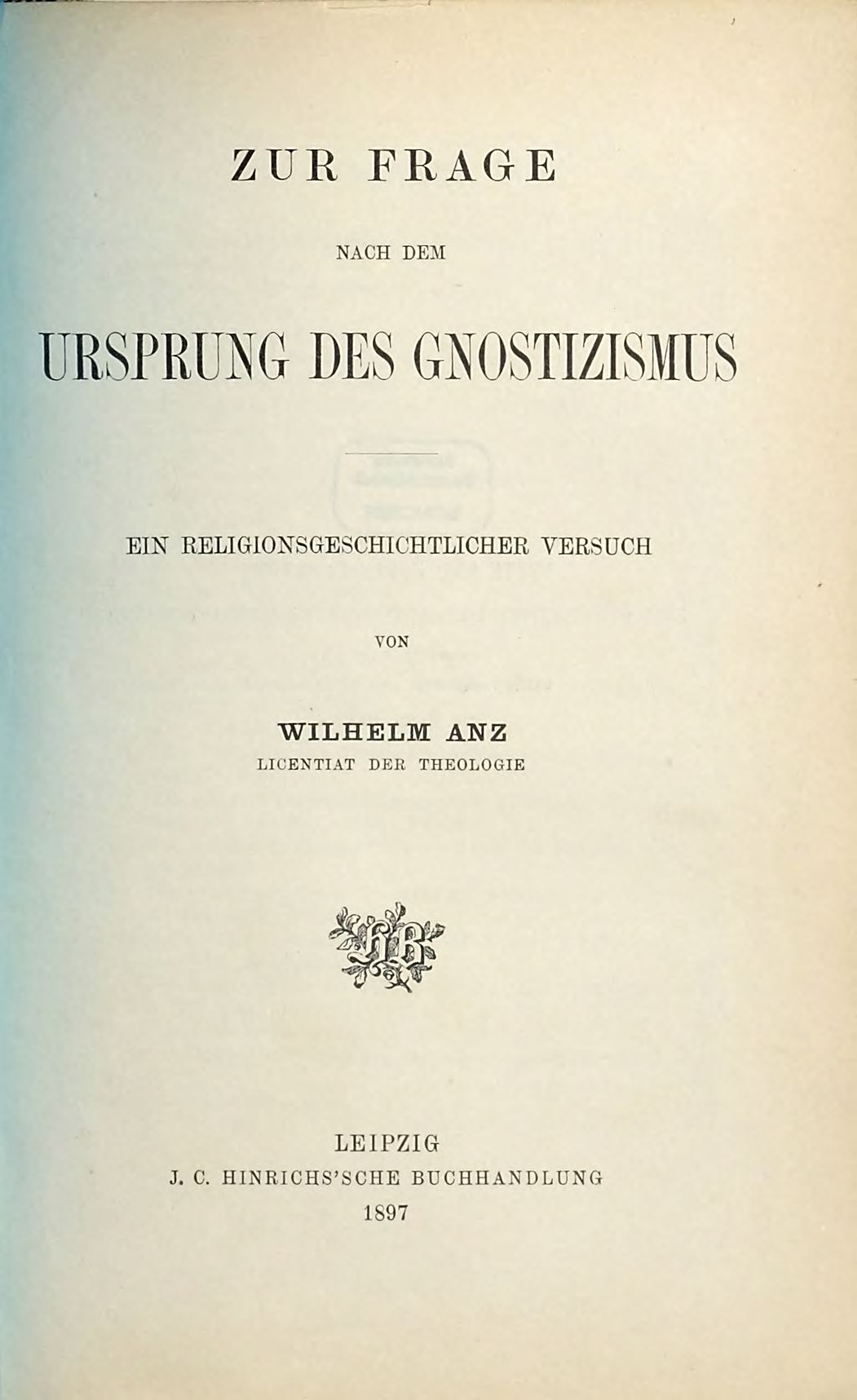 Cover of Zur Frage nach dem Ursprung des Gnostizismus