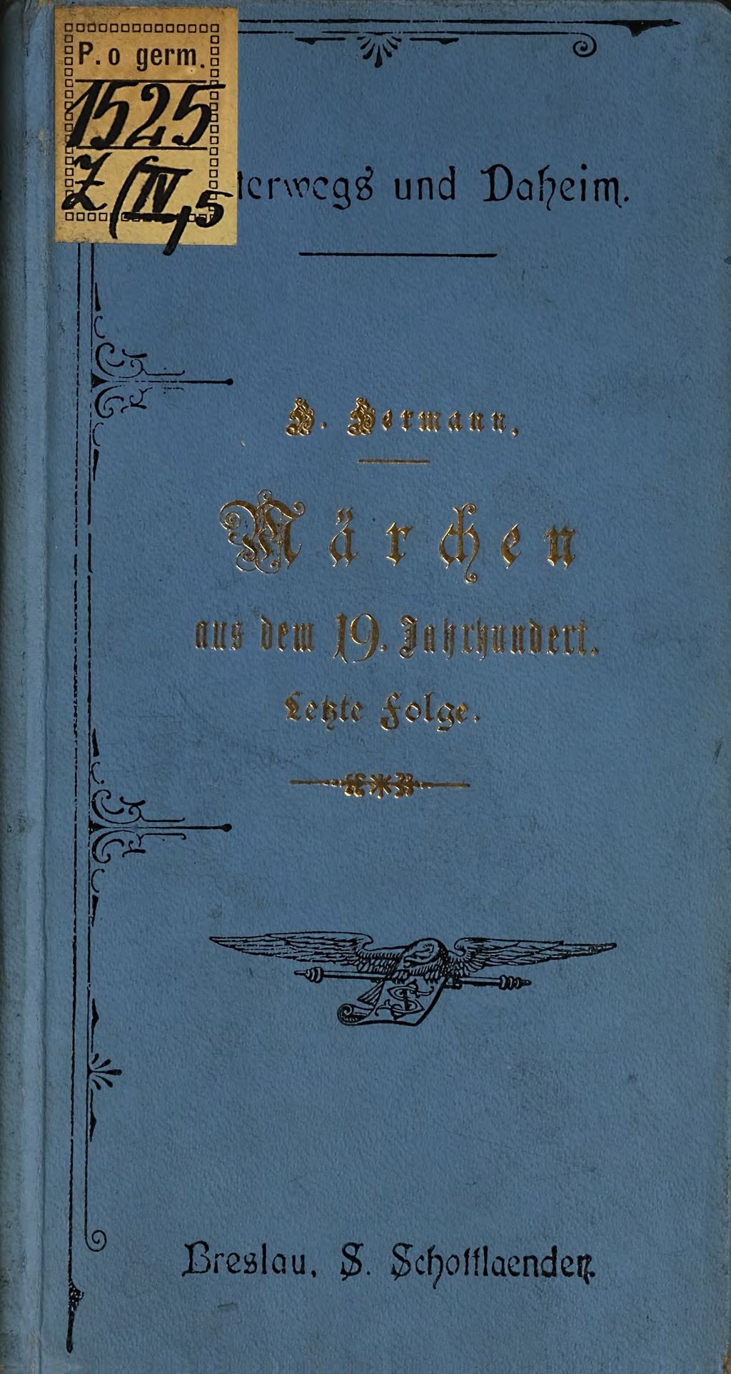 Cover of Märchen aus dem 19. Jahrhundert. Letzte Folge