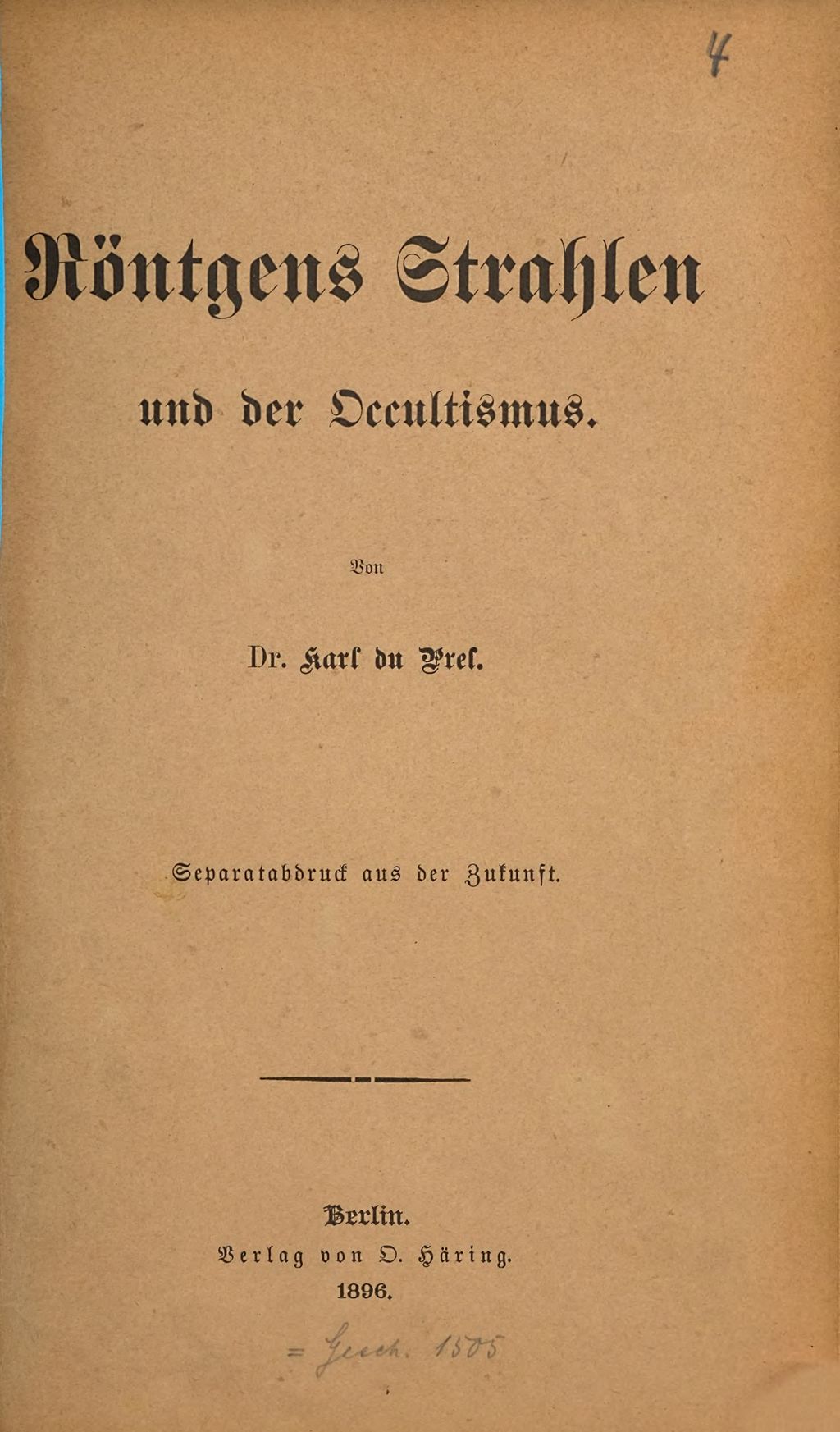 Cover of Kleine spiritistische Schriften. 4