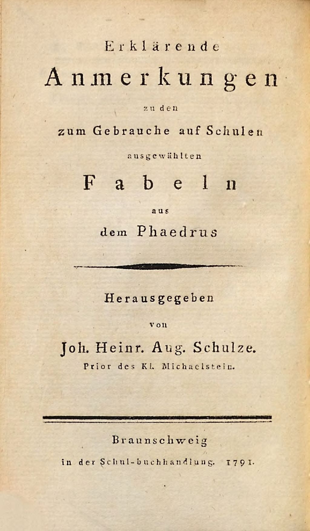 Cover of Erklärende Anmerkungen zu den zum Gebrauche auf Schulen ausgewählten Fabeln aus dem Phaedrus