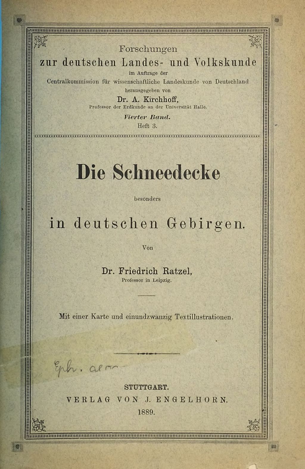 Cover of Die Schneedecke besonders in deutschen Gebirgen