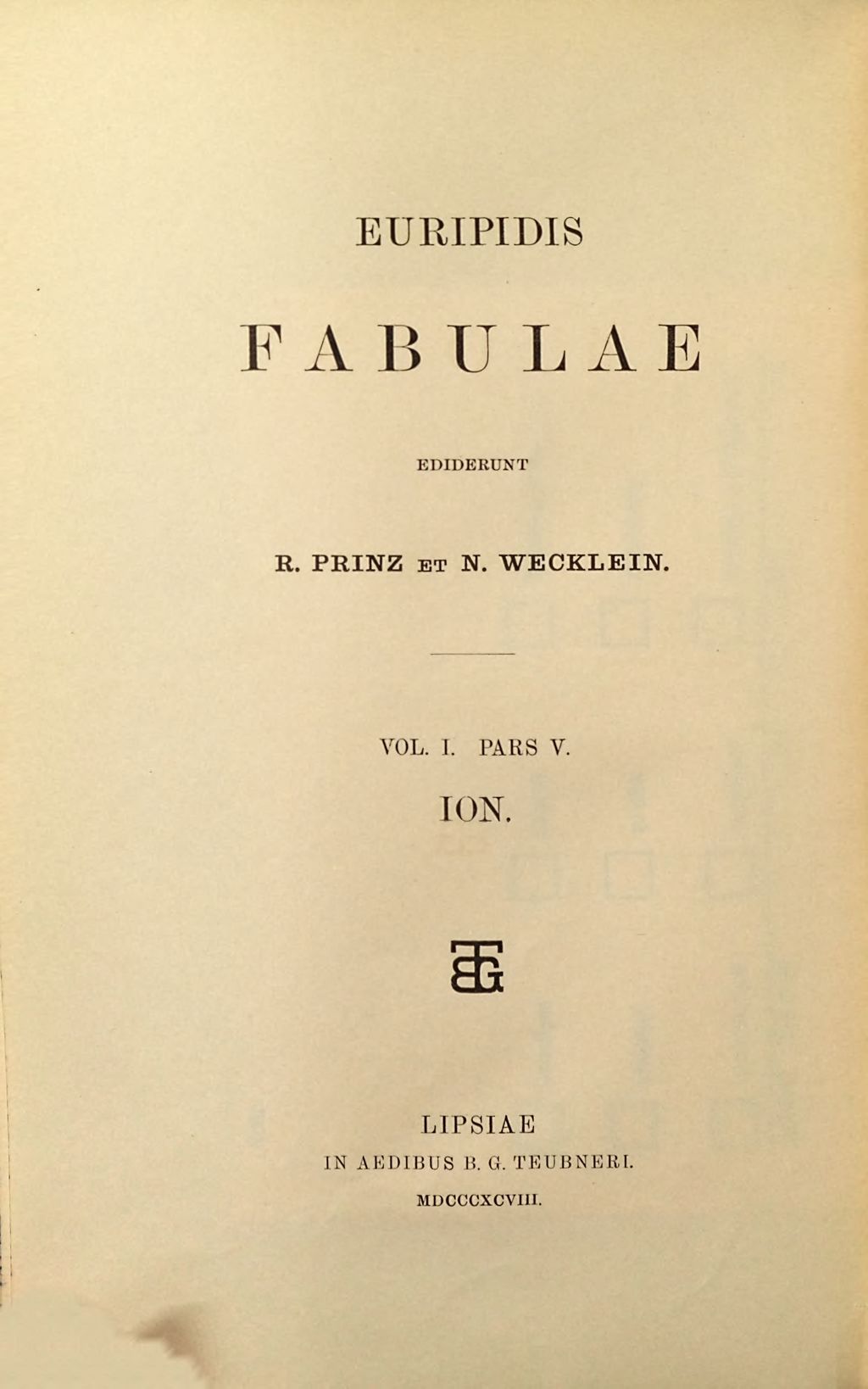 Cover of Euripidis Fabulae . 1,5, Ion