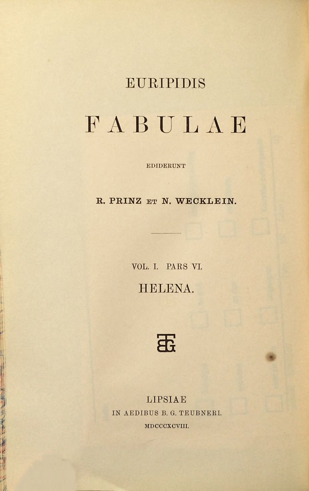 Cover of Euripidis Fabulae . 1,6, Helena