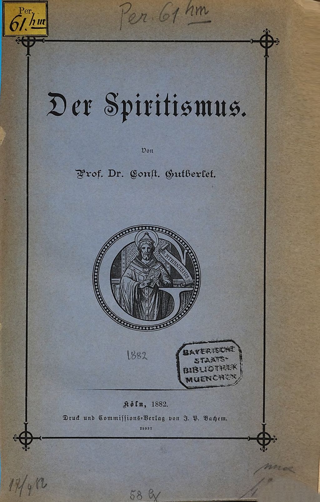 Cover of Der Spiritismus