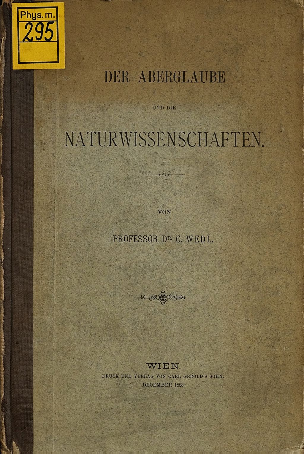 Cover of Der Aberglaube und die Naturwissenschaften