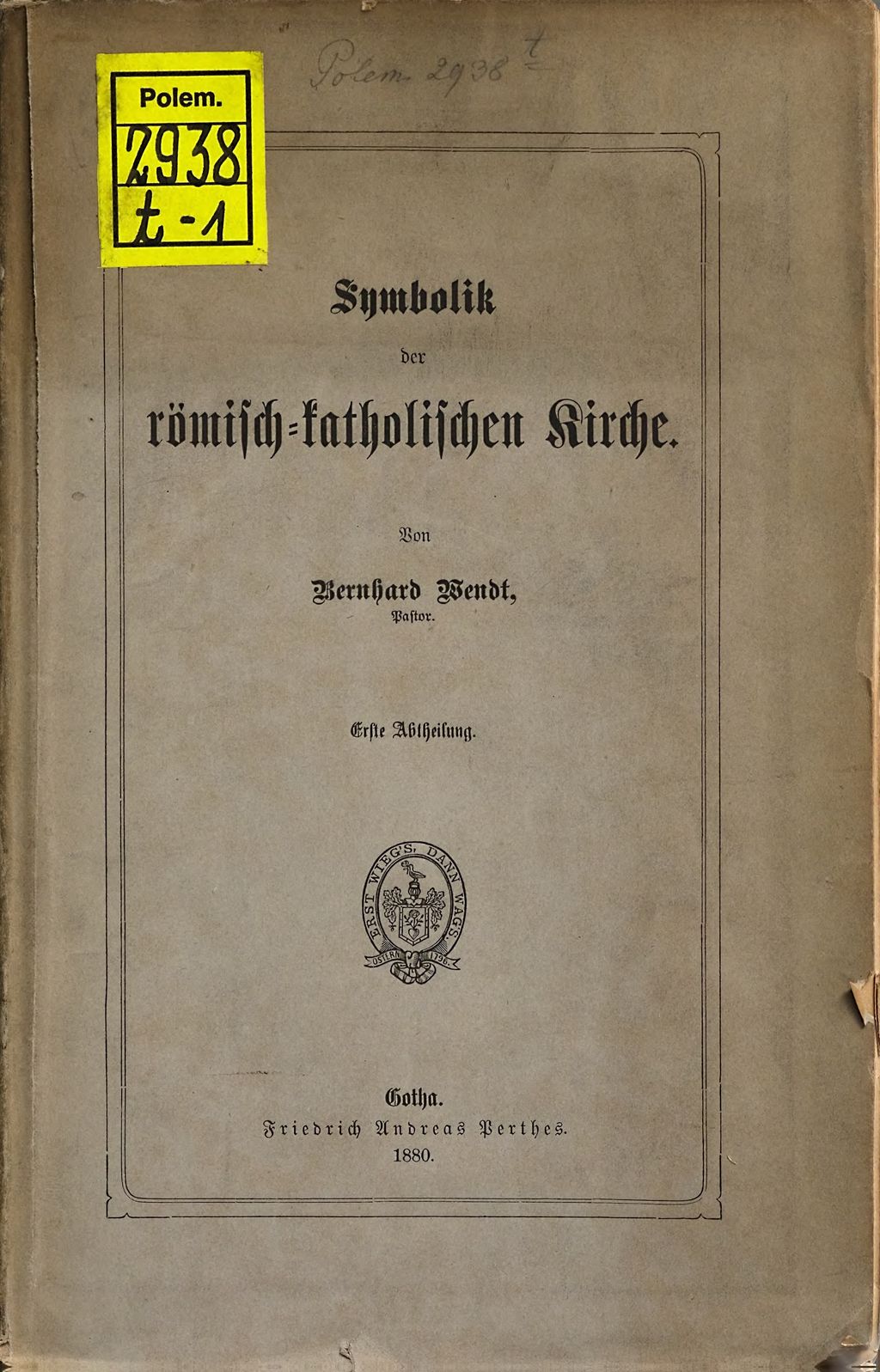 Cover of Symbolik der römisch-katholischen Kirche. 1