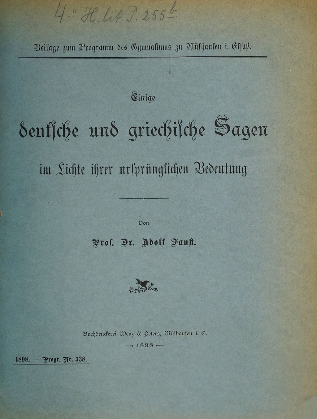 Cover of Einige deutsche und griechische Sagen im Lichte ihrer ursprünglichen Bedeutung