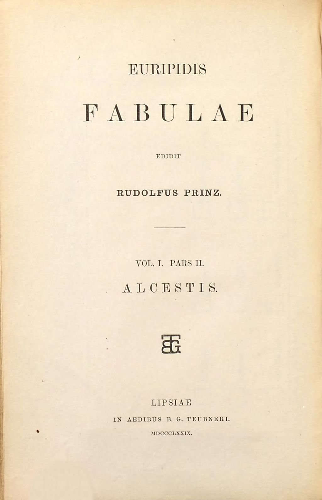 Cover of Euripidis Fabulae . 1,2, Euripidis Alcestis