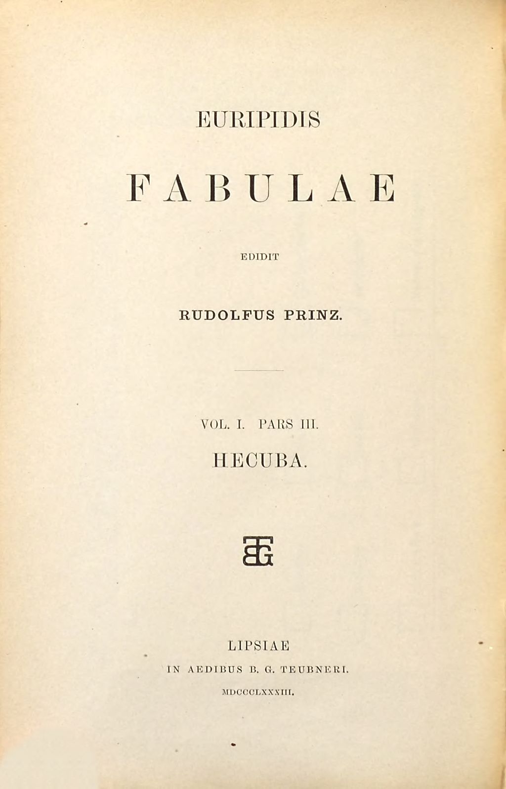 Cover of Euripidis Fabulae . 1,3, Euripidis Hecuba