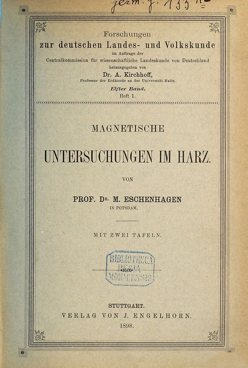 Cover of Magnetische Untersuchungen im Harz