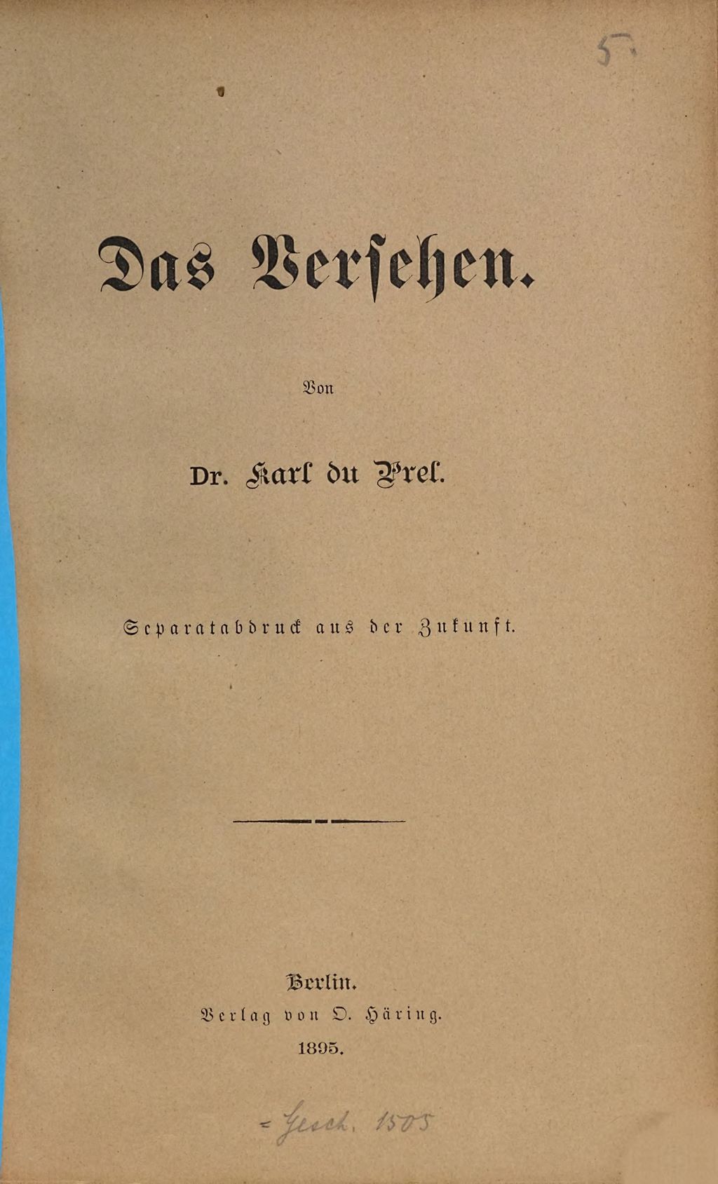 Cover of Kleine spiritistische Schriften. 5