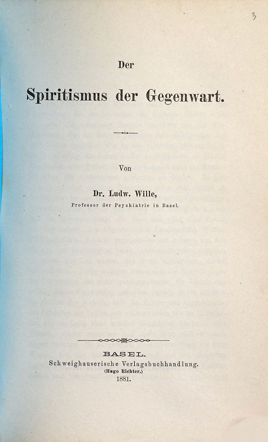 Cover of Der Spiritismus der Gegenwart