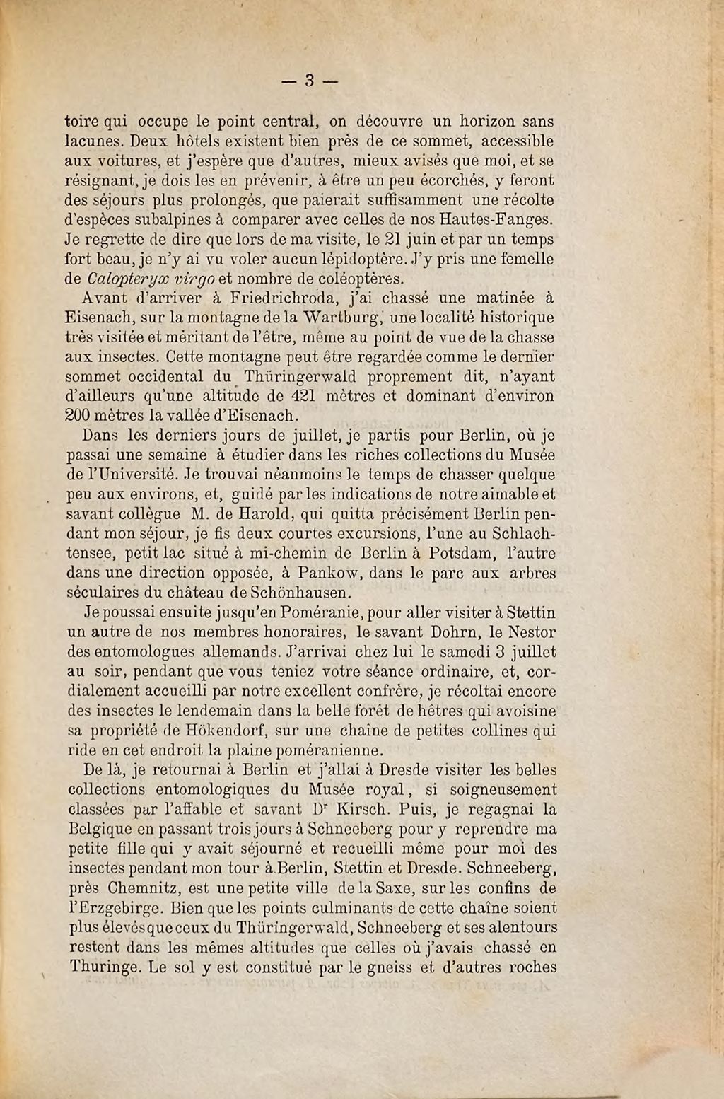 Cover of Sur une excursion entomologique en Allemagne pendant les mois de juin et juillet 1880