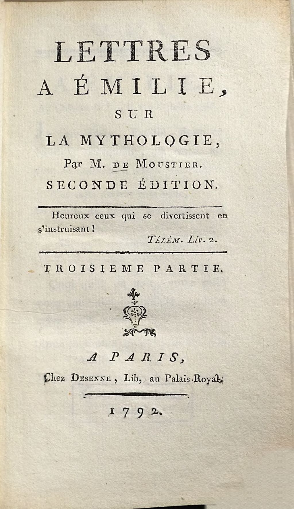 Cover of Lettres A Émilie, Sur La Mythologie . 3