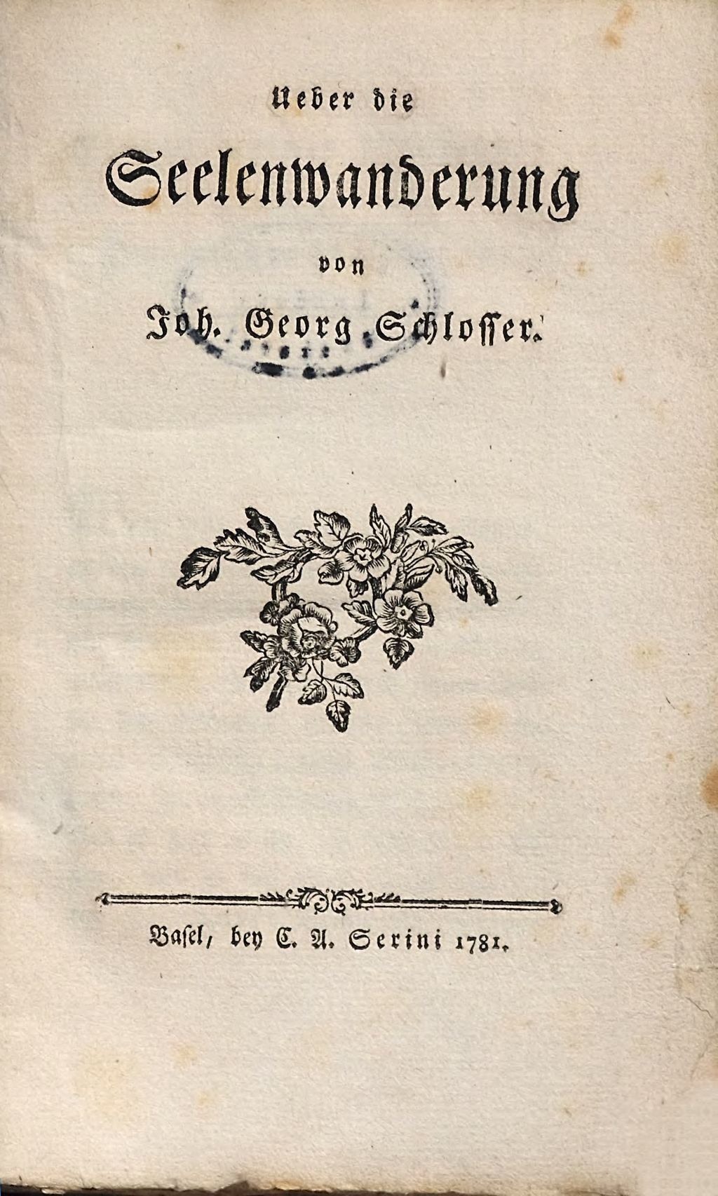 Cover of Ueber die Seelenwanderung . [Erstes Gespräch]