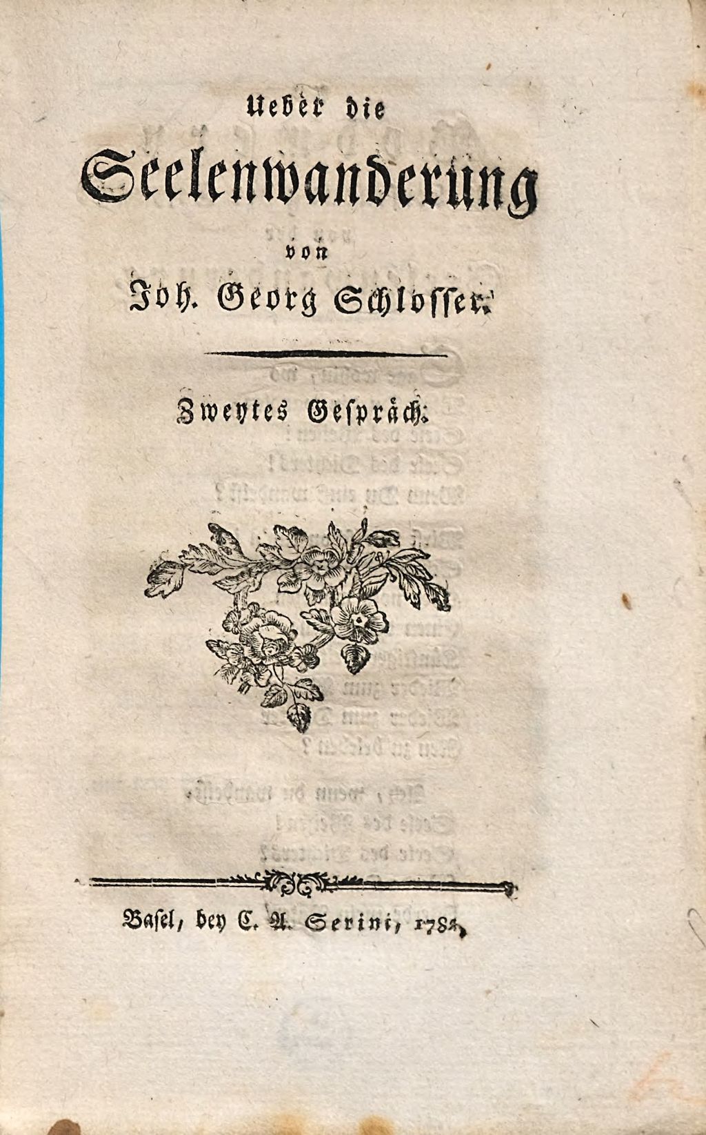 Cover of Ueber die Seelenwanderung . Zweytes Gespräch