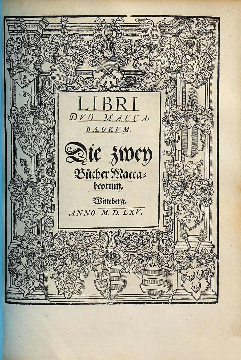 Cover of Biblia Germanicolatina. [20], Libri Duo Maccabaeorum = Die zwey Bücher Maccabeorum