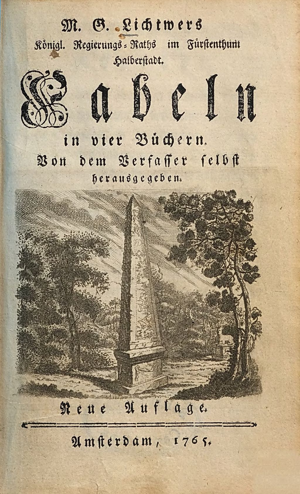 Cover of M. G. Lichtwers ... Fabeln