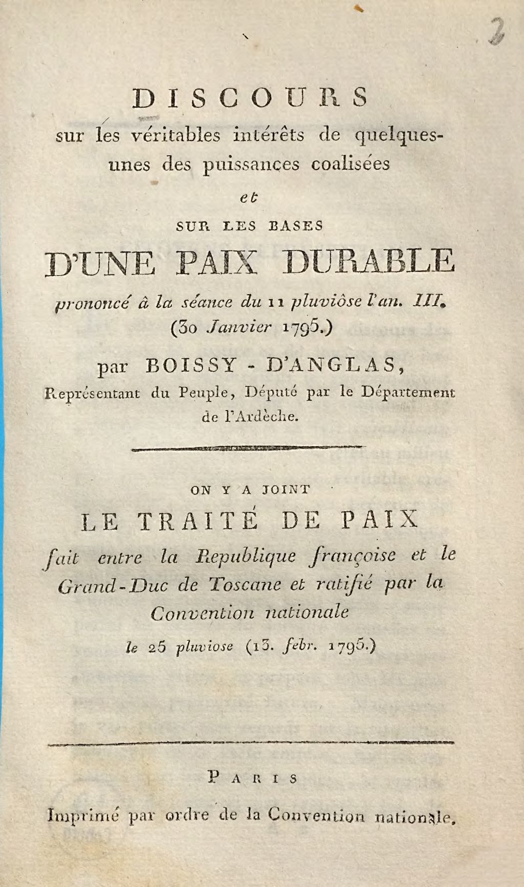 Cover of Discours sur les véritables intérêts de quelques-unes des puissances coalisées et sur les bases d'une paix durable