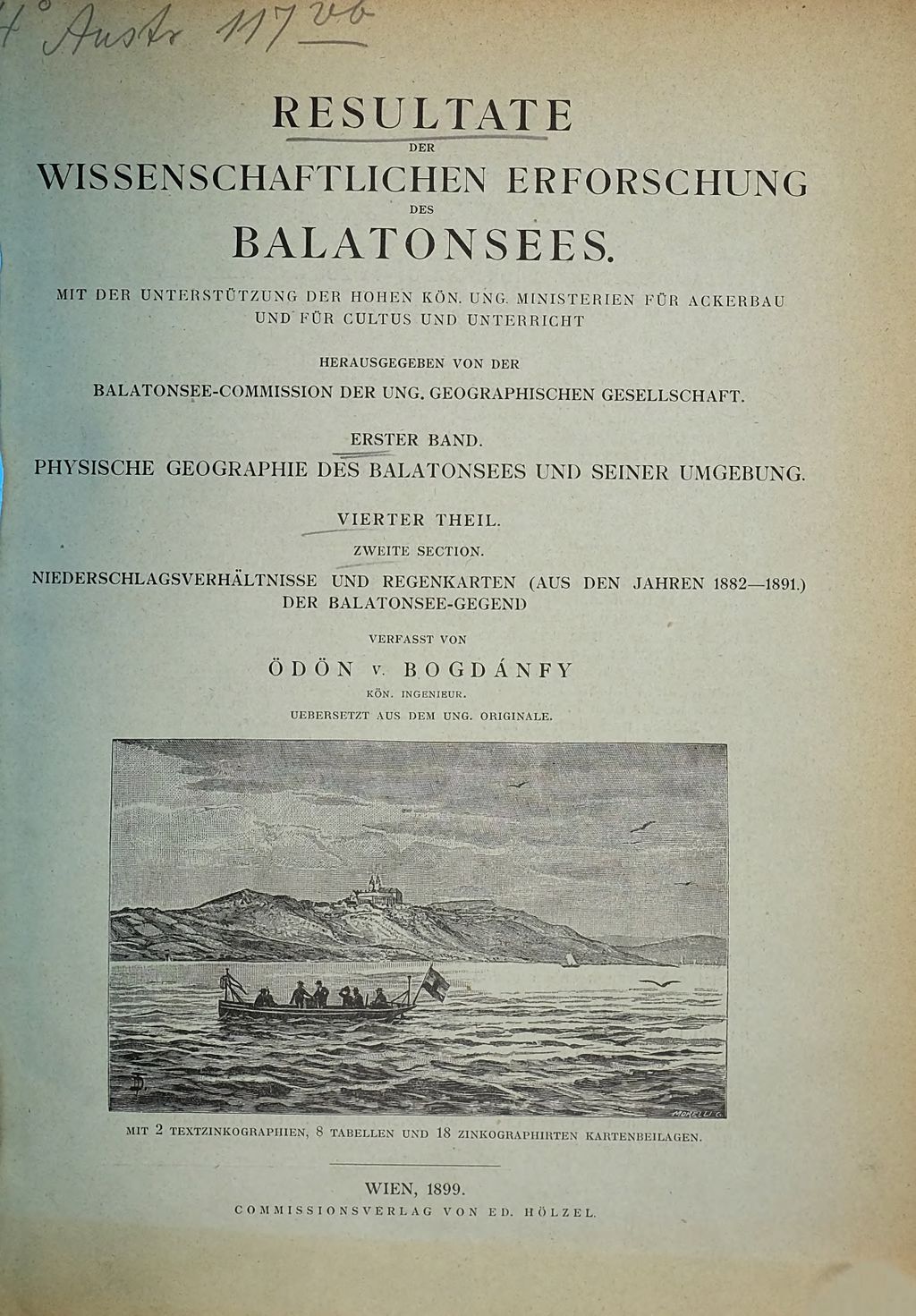 Cover of Resultate der wissenschaftlichen Erforschung des Balatonsees. Erster Band, Physische Geographie des Balatonsees und seiner Umgebung