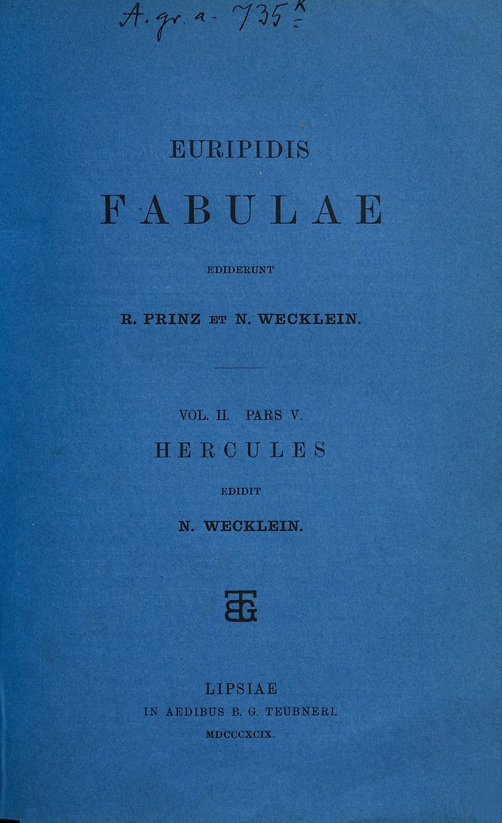 Cover of Euripidis Fabulae . 2,5, Hercules