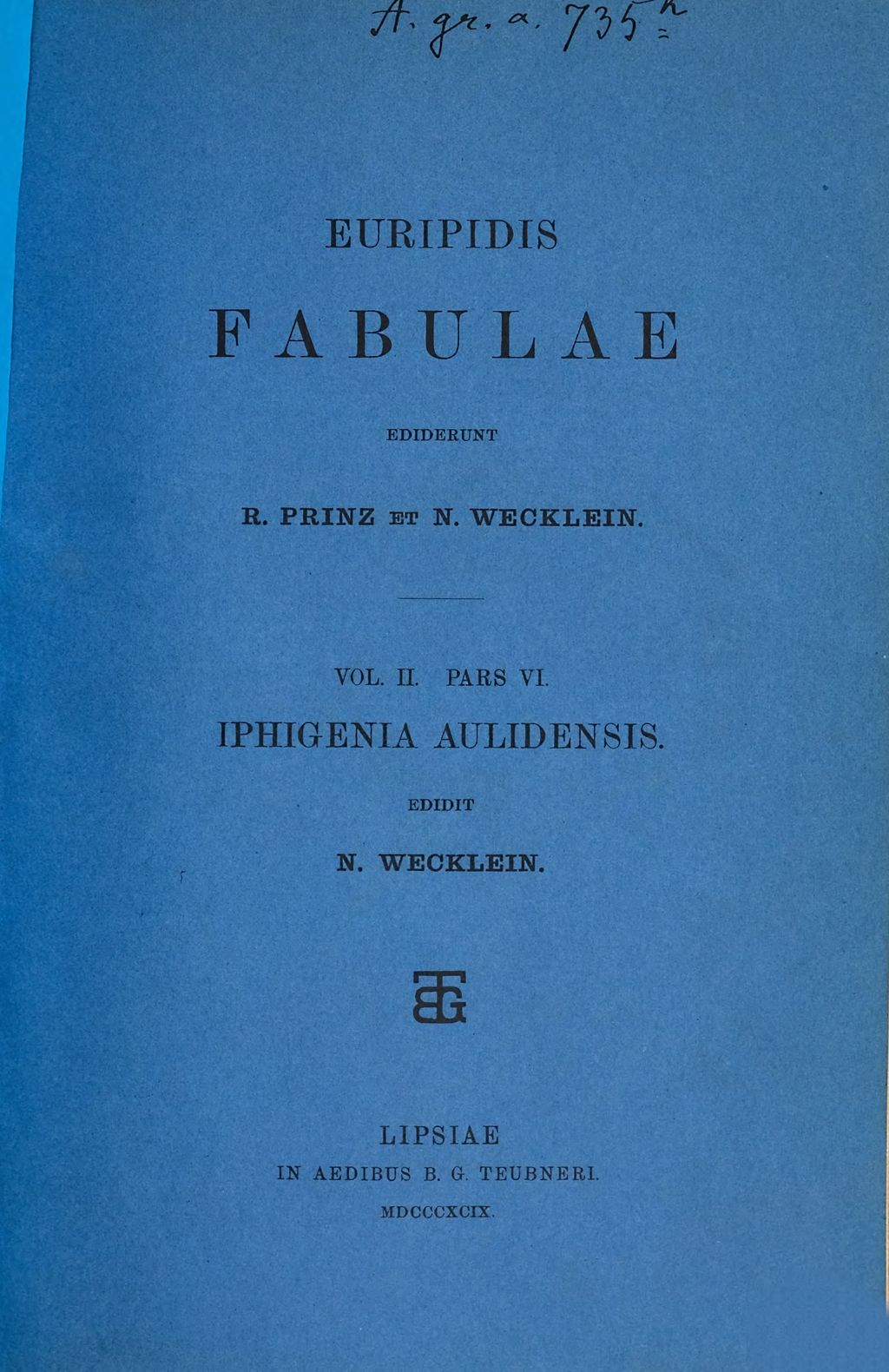 Cover of Euripidis Fabulae . 2,6, Iphigenia Aulidensis