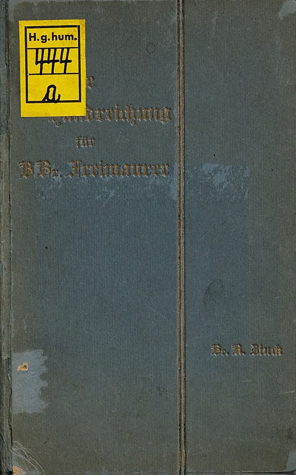 Cover of Kleine Handreichung für angehende Freimaurer