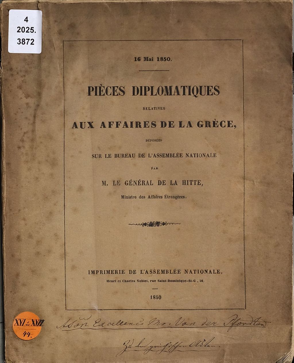 Cover of Pièces diplomatiques relatives aux affaires de la Grèce