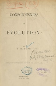 Cover of Consciousness in evolution